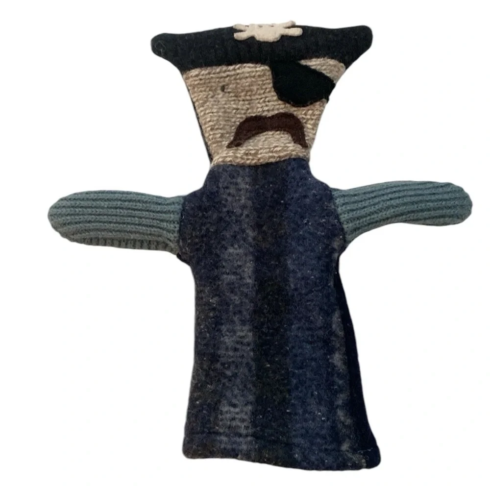 Cate & Levi Pirate Princess Handmade Upcycled Wool Animal Hand Puppets (2) - Picture 2 of 7